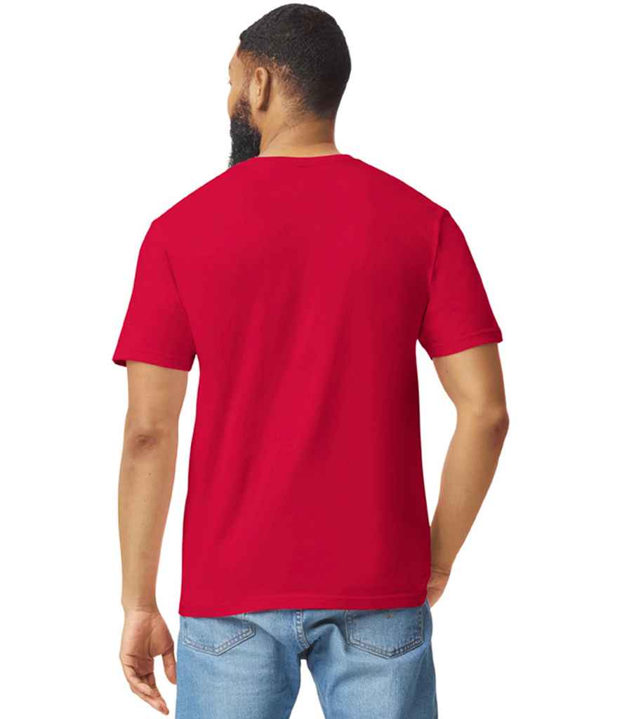 Gildan GD01 Cherry Red Model -  Ready to be Printed by Custard Workwear - Cheap Personalised and Customised Workwear in Nottinghamshire, Derbyshire and Leicestershire
