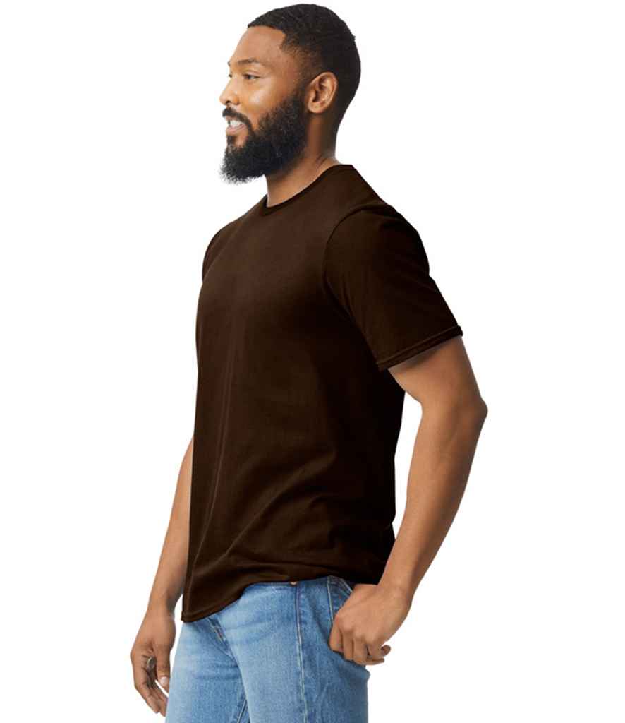 Gildan GD01 Dark Chocolate Model -  Ready to be Printed by Custard Workwear - Cheap Personalised and Customised Workwear in Nottinghamshire, Derbyshire and Leicestershire