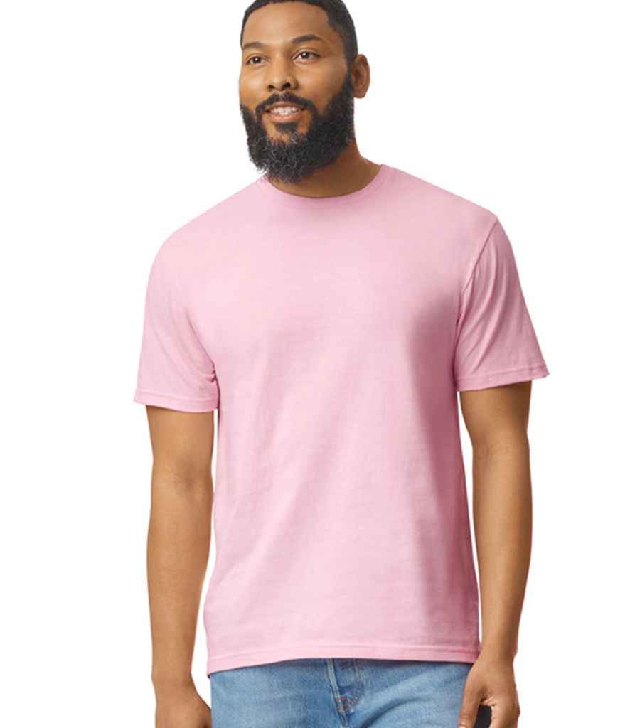 Gildan GD01 Light Pink Model -  Ready to be Printed by Custard Workwear - Cheap Personalised and Customised Workwear in Nottinghamshire, Derbyshire and Leicestershire
