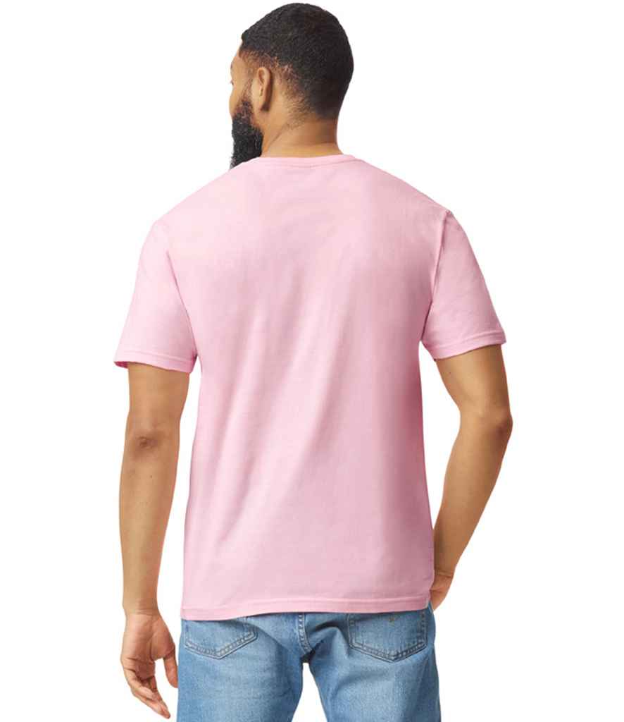 Gildan GD01 Light Pink Model -  Ready to be Printed by Custard Workwear - Cheap Personalised and Customised Workwear in Nottinghamshire, Derbyshire and Leicestershire