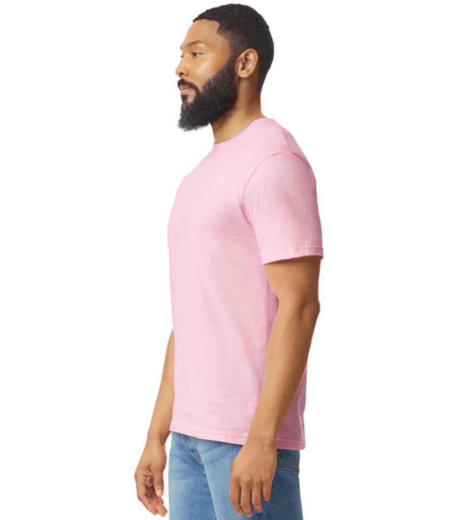 Gildan GD01 Light Pink Model -  Ready to be Printed by Custard Workwear - Cheap Personalised and Customised Workwear in Nottinghamshire, Derbyshire and Leicestershire