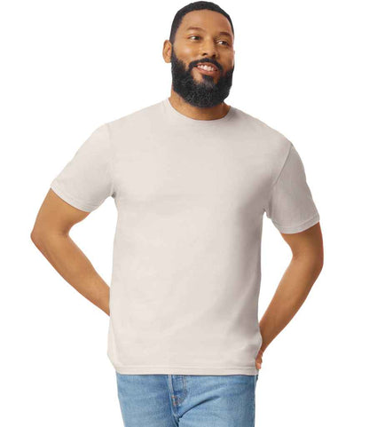 Gildan GD01 Natural Model -  Ready to be Printed by Custard Workwear - Cheap Personalised and Customised Workwear in Nottinghamshire, Derbyshire and Leicestershire