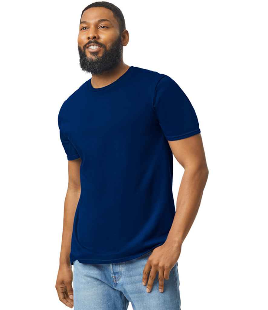 Gildan GD01 Navy Model -  Ready to be Printed by Custard Workwear - Cheap Personalised and Customised Workwear in Nottinghamshire, Derbyshire and Leicestershire