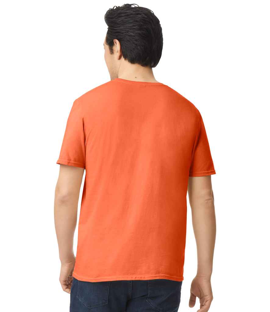 Gildan GD01 Orange Model -  Ready to be Printed by Custard Workwear - Cheap Personalised and Customised Workwear in Nottinghamshire, Derbyshire and Leicestershire