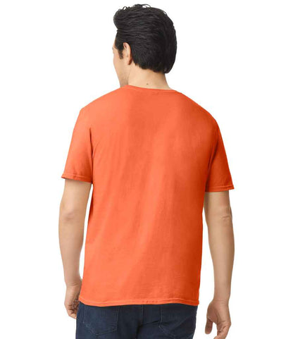 Gildan GD01 Orange Model -  Ready to be Printed by Custard Workwear - Cheap Personalised and Customised Workwear in Nottinghamshire, Derbyshire and Leicestershire