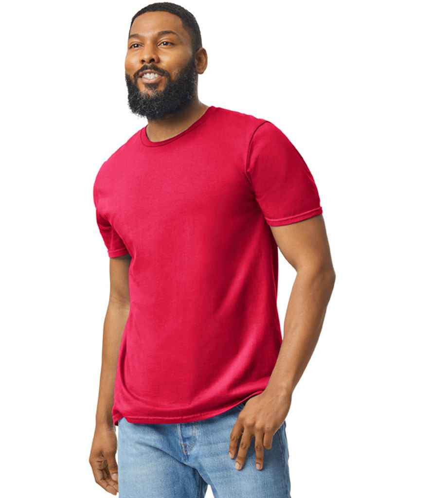 Gildan GD01 Red Model -  Ready to be Printed by Custard Workwear - Cheap Personalised and Customised Workwear in Nottinghamshire, Derbyshire and Leicestershire