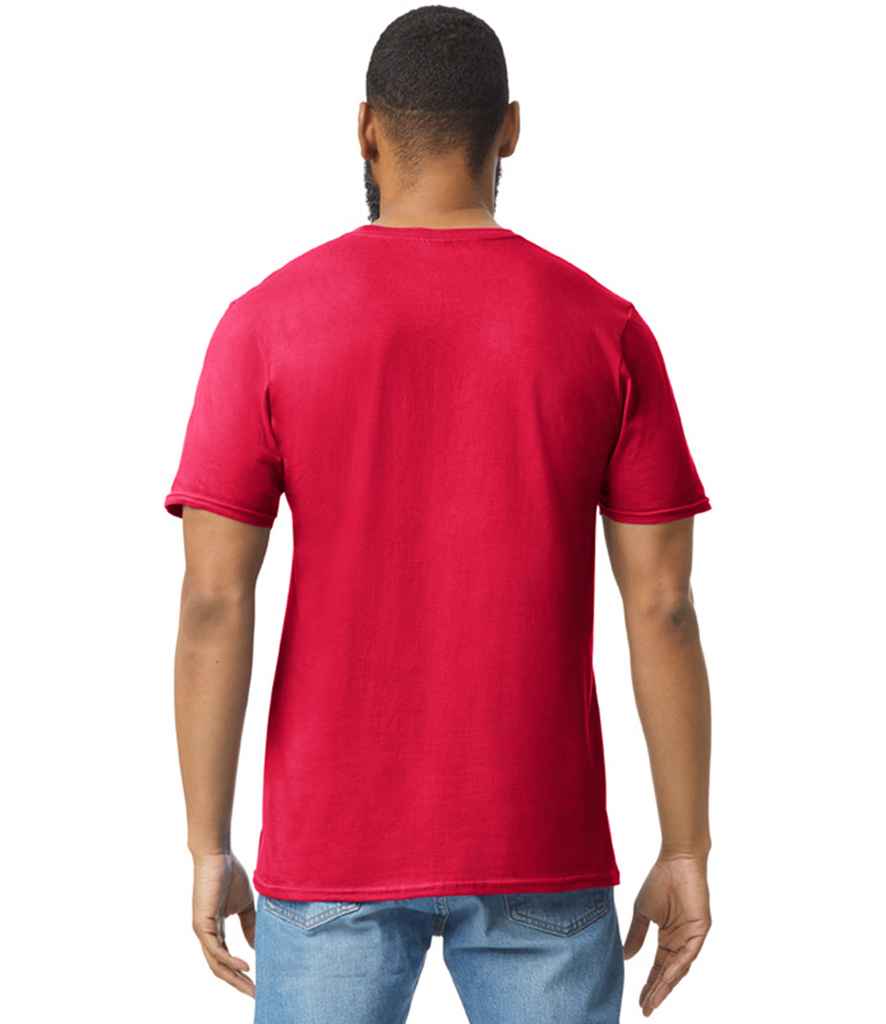 Gildan GD01 Red Model -  Ready to be Printed by Custard Workwear - Cheap Personalised and Customised Workwear in Nottinghamshire, Derbyshire and Leicestershire