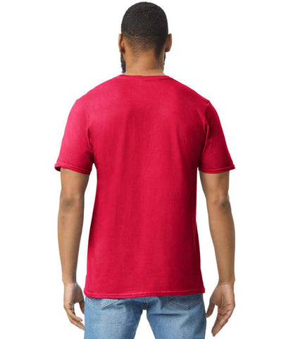 Gildan GD01 Red Model -  Ready to be Printed by Custard Workwear - Cheap Personalised and Customised Workwear in Nottinghamshire, Derbyshire and Leicestershire
