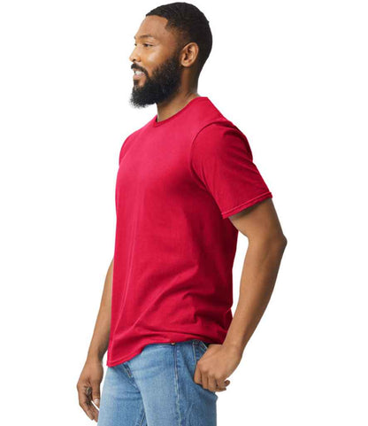 Gildan GD01 Red Model -  Ready to be Printed by Custard Workwear - Cheap Personalised and Customised Workwear in Nottinghamshire, Derbyshire and Leicestershire