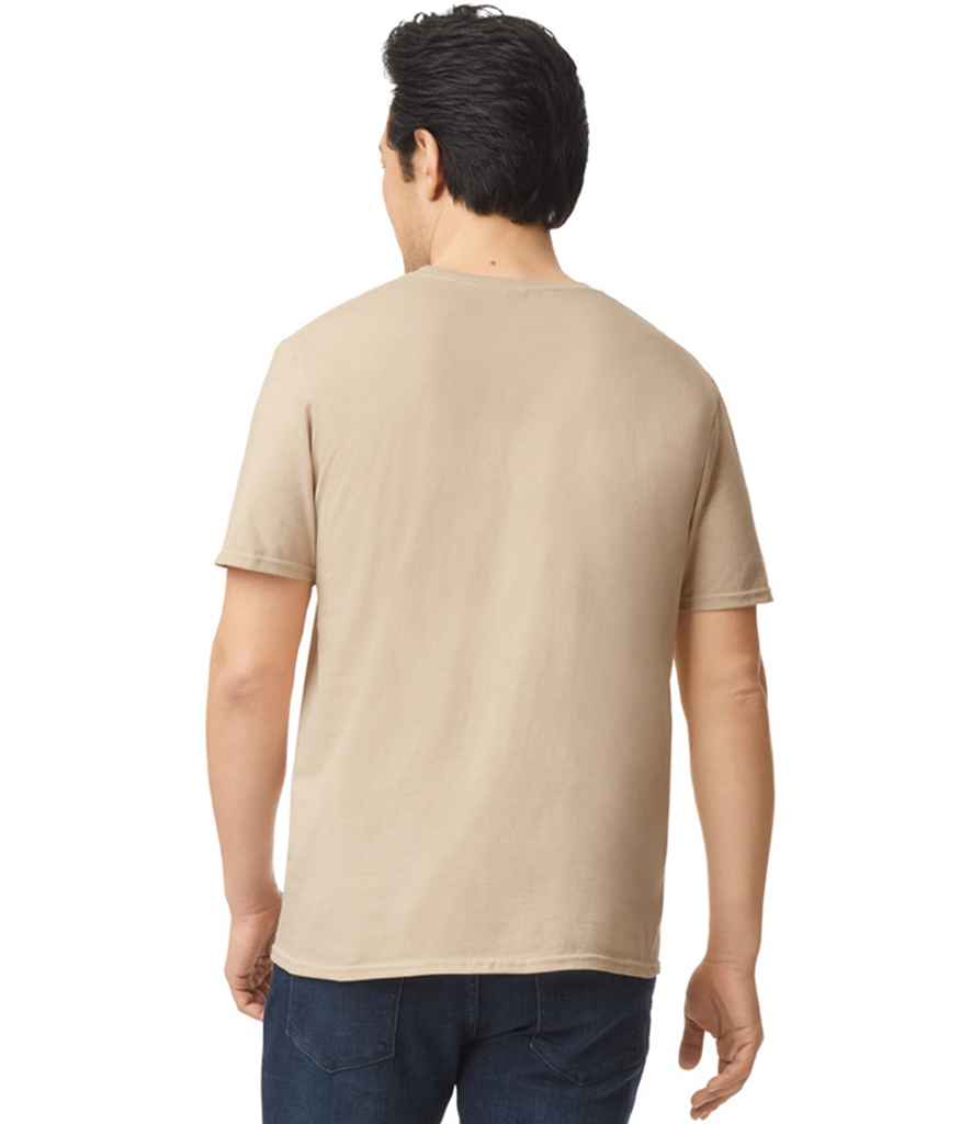 Gildan GD01 Sand Model -  Ready to be Printed by Custard Workwear - Cheap Personalised and Customised Workwear in Nottinghamshire, Derbyshire and Leicestershire