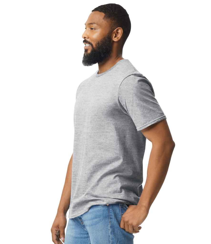 Gildan GD01 Sport Grey Model -  Ready to be Printed by Custard Workwear - Cheap Personalised and Customised Workwear in Nottinghamshire, Derbyshire and Leicestershire