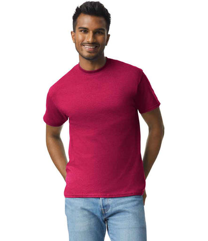 Gildan GD02 Cardinal Red Model -  Ready to be Embroidered and Printed by Custard Workwear - Cheap Personalised and Customised Workwear in Nottinghamshire, Derbyshire and Leicestershire