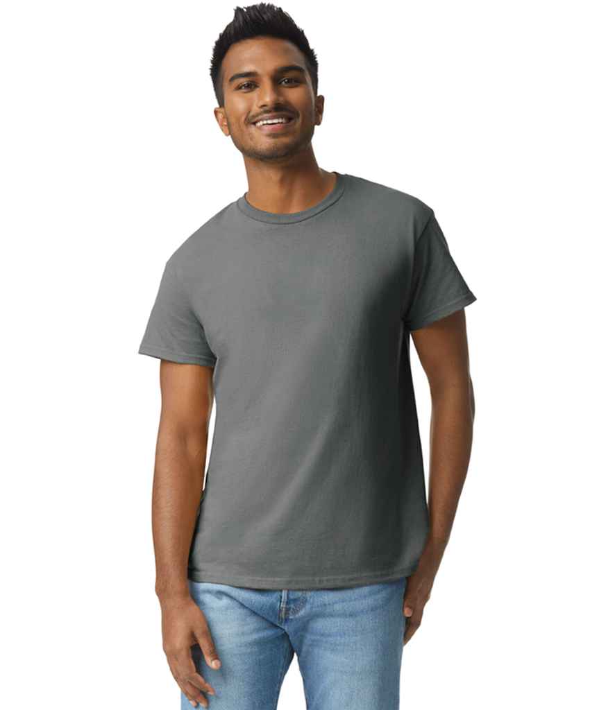 Gildan GD02 Charcoal Model -  Ready to be Embroidered and Printed by Custard Workwear - Cheap Personalised and Customised Workwear in Nottinghamshire, Derbyshire and Leicestershire