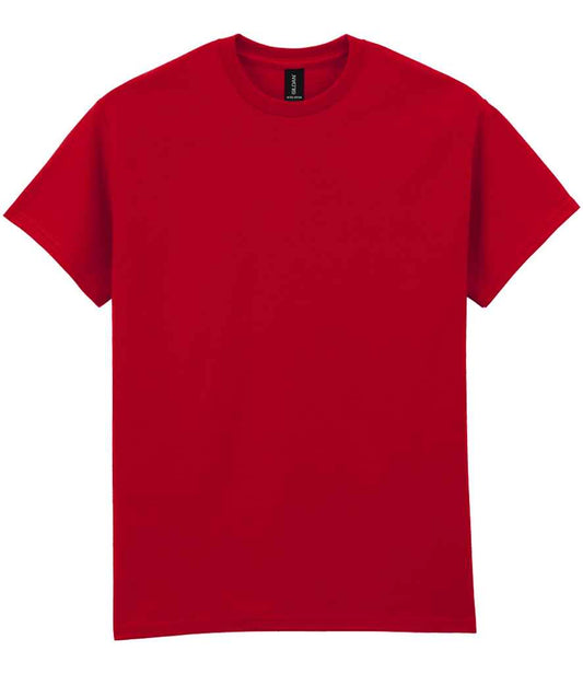 Gildan GD02 Cherry Red Front -  Ready to be Embroidered and Printed by Custard Workwear - Cheap Personalised and Customised Workwear in Nottinghamshire, Derbyshire and Leicestershire