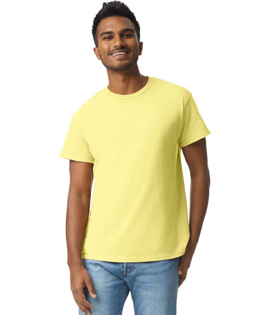 Gildan GD02 Cornsilk Model -  Ready to be Embroidered and Printed by Custard Workwear - Cheap Personalised and Customised Workwear in Nottinghamshire, Derbyshire and Leicestershire