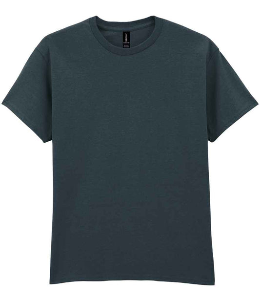 Gildan GD02 Dark Heather Front -  Ready to be Embroidered and Printed by Custard Workwear - Cheap Personalised and Customised Workwear in Nottinghamshire, Derbyshire and Leicestershire