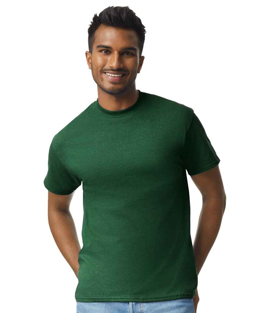 Gildan GD02 Forest Green Model -  Ready to be Embroidered and Printed by Custard Workwear - Cheap Personalised and Customised Workwear in Nottinghamshire, Derbyshire and Leicestershire