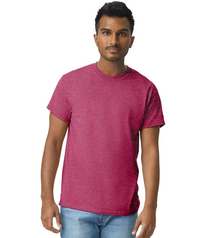 Gildan GD02 Heather Cardinal Model -  Ready to be Embroidered and Printed by Custard Workwear - Cheap Personalised and Customised Workwear in Nottinghamshire, Derbyshire and Leicestershire