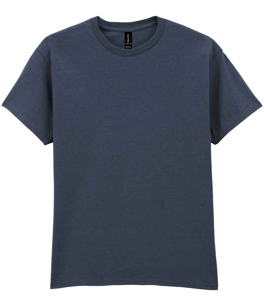 Gildan GD02 Heather Navy Front -  Ready to be Embroidered and Printed by Custard Workwear - Cheap Personalised and Customised Workwear in Nottinghamshire, Derbyshire and Leicestershire