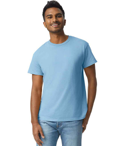 Gildan GD02 Light Blue Model -  Ready to be Embroidered and Printed by Custard Workwear - Cheap Personalised and Customised Workwear in Nottinghamshire, Derbyshire and Leicestershire