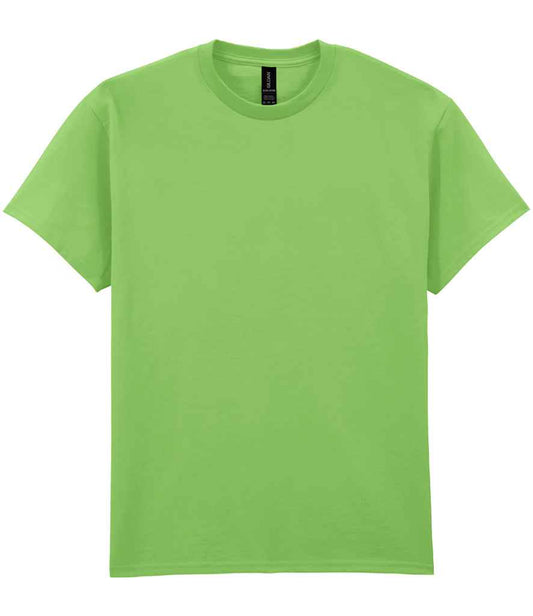 Gildan GD02 Lime Green Front -  Ready to be Embroidered and Printed by Custard Workwear - Cheap Personalised and Customised Workwear in Nottinghamshire, Derbyshire and Leicestershire