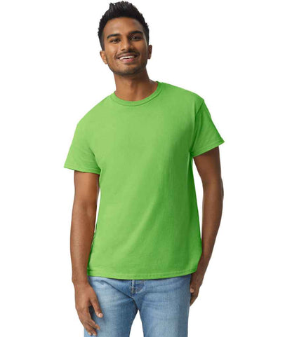 Gildan GD02 Lime Green Model -  Ready to be Embroidered and Printed by Custard Workwear - Cheap Personalised and Customised Workwear in Nottinghamshire, Derbyshire and Leicestershire