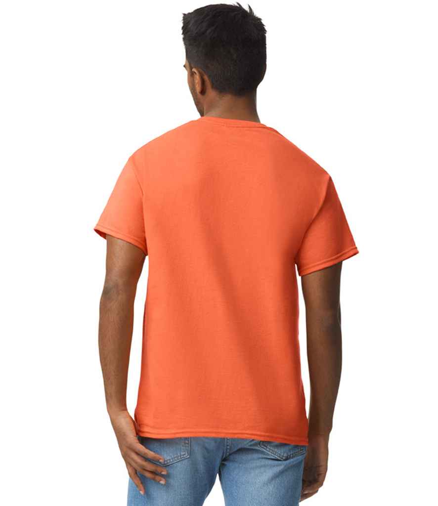 Gildan GD02 Orange Model -  Ready to be Embroidered and Printed by Custard Workwear - Cheap Personalised and Customised Workwear in Nottinghamshire, Derbyshire and Leicestershire