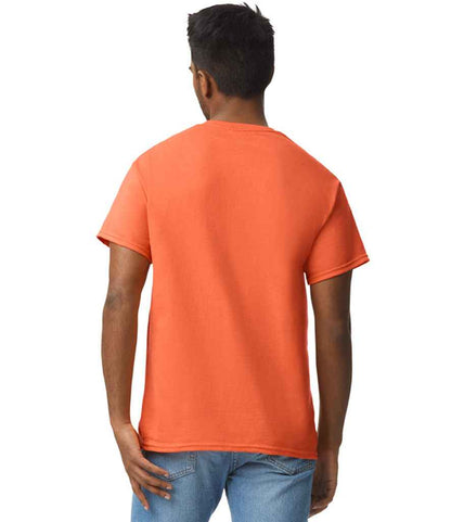 Gildan GD02 Orange Model -  Ready to be Embroidered and Printed by Custard Workwear - Cheap Personalised and Customised Workwear in Nottinghamshire, Derbyshire and Leicestershire