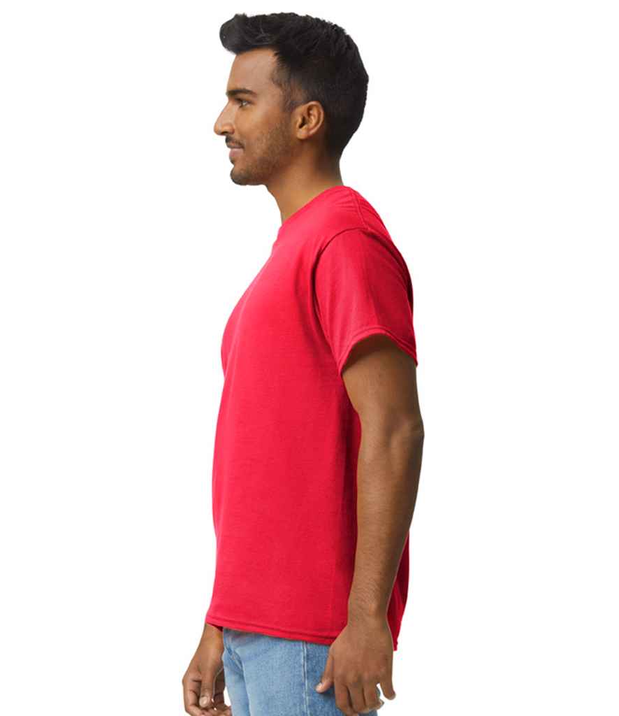 Gildan GD02 Red Model -  Ready to be Embroidered and Printed by Custard Workwear - Cheap Personalised and Customised Workwear in Nottinghamshire, Derbyshire and Leicestershire