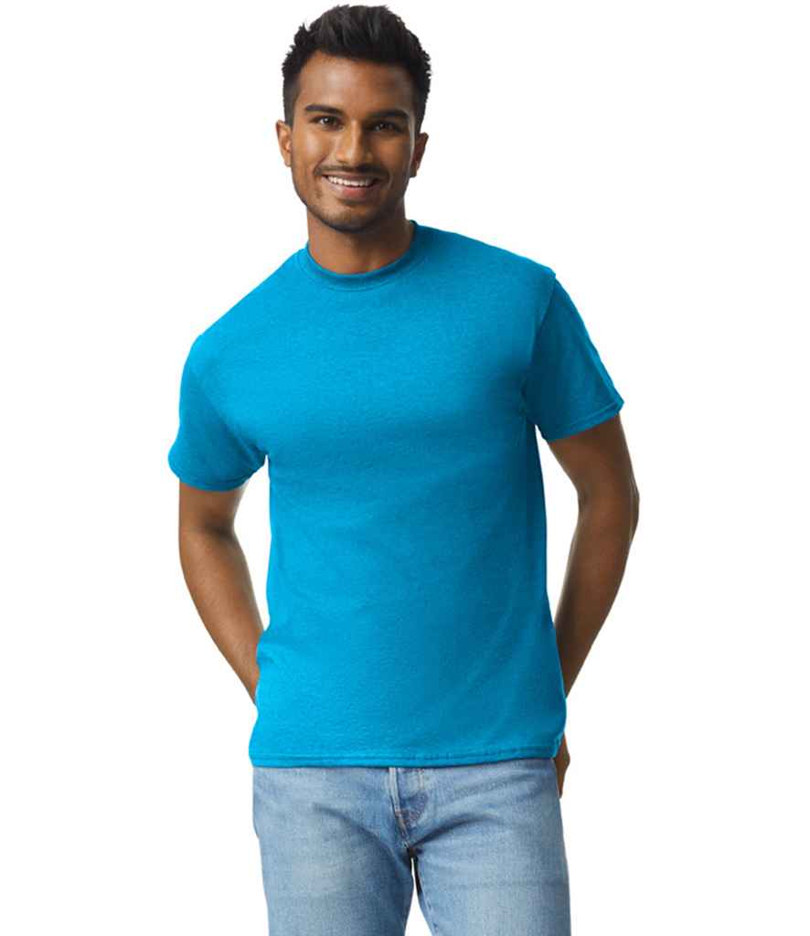 Gildan GD02 Sapphire Blue Model -  Ready to be Embroidered and Printed by Custard Workwear - Cheap Personalised and Customised Workwear in Nottinghamshire, Derbyshire and Leicestershire