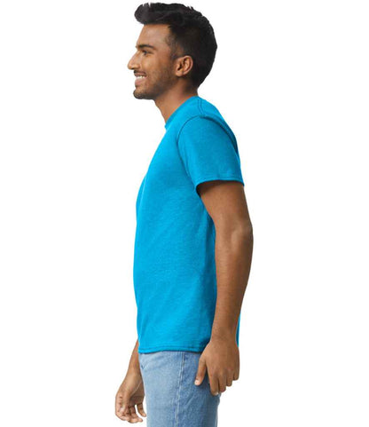 Gildan GD02 Sapphire Blue Model -  Ready to be Embroidered and Printed by Custard Workwear - Cheap Personalised and Customised Workwear in Nottinghamshire, Derbyshire and Leicestershire