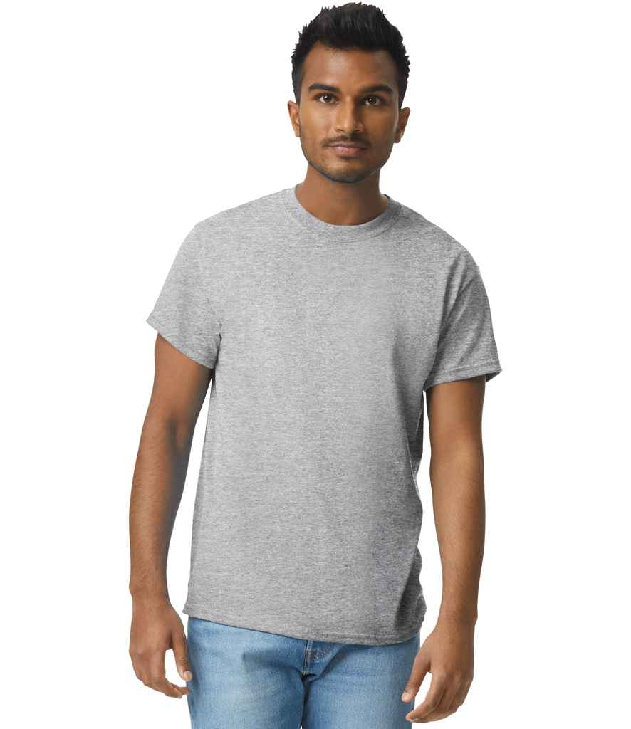 Gildan GD02 Sport Grey Model -  Ready to be Embroidered and Printed by Custard Workwear - Cheap Personalised and Customised Workwear in Nottinghamshire, Derbyshire and Leicestershire