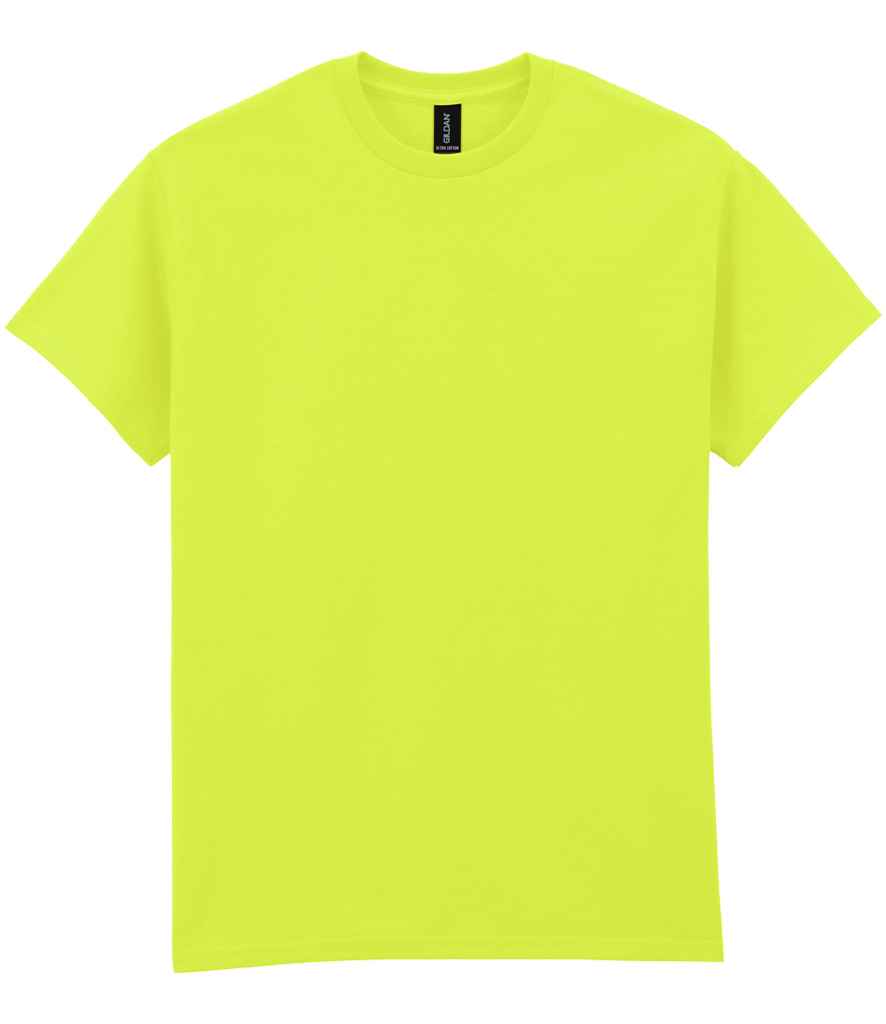 Gildan GD02 Safety Green Front -  Ready to be Embroidered and Printed by Custard Workwear - Cheap Personalised and Customised Workwear in Nottinghamshire, Derbyshire and Leicestershire