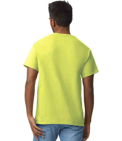Gildan GD02 Safety Green Model -  Ready to be Embroidered and Printed by Custard Workwear - Cheap Personalised and Customised Workwear in Nottinghamshire, Derbyshire and Leicestershire