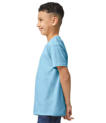 Gildan GD05B Light Blue Model -  Ready to be Embroidered and Printed by Custard Workwear - Cheap Personalised and Customised Workwear in Nottinghamshire, Derbyshire and Leicestershire