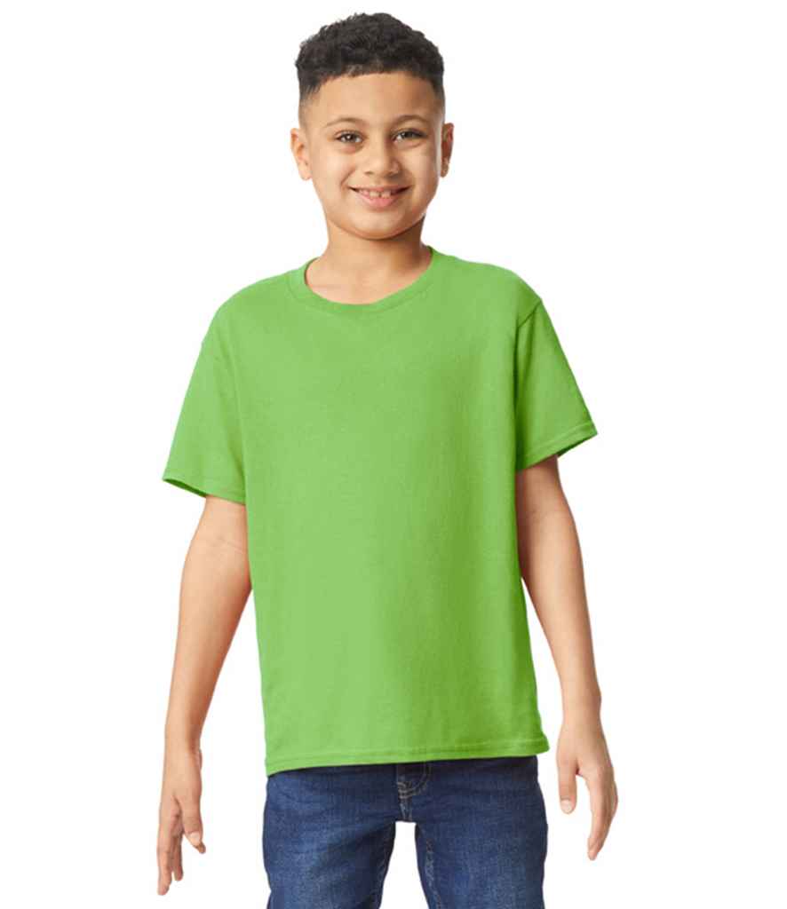 Gildan GD05B Lime Green Model -  Ready to be Embroidered and Printed by Custard Workwear - Cheap Personalised and Customised Workwear in Nottinghamshire, Derbyshire and Leicestershire