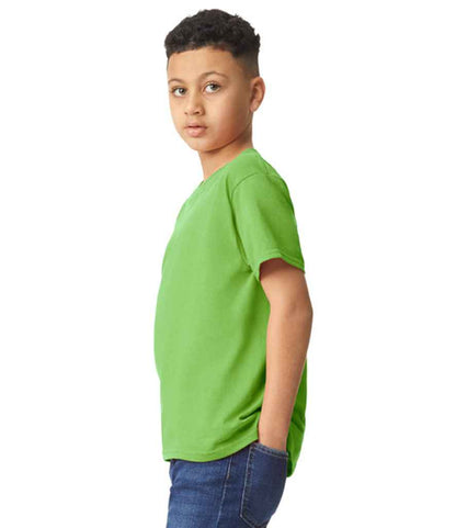 Gildan GD05B Lime Green Model -  Ready to be Embroidered and Printed by Custard Workwear - Cheap Personalised and Customised Workwear in Nottinghamshire, Derbyshire and Leicestershire