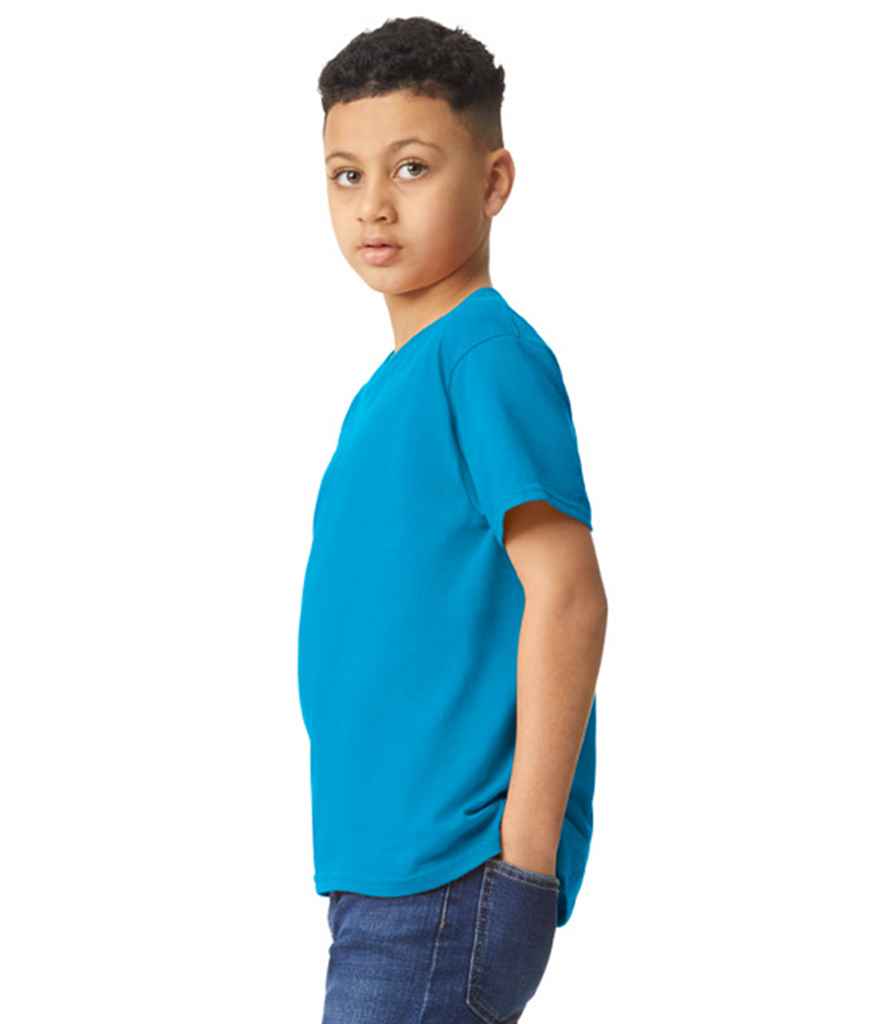 Gildan GD05B Sapphire Blue Model -  Ready to be Embroidered and Printed by Custard Workwear - Cheap Personalised and Customised Workwear in Nottinghamshire, Derbyshire and Leicestershire