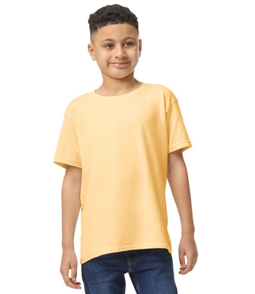 Gildan GD05B Yellow Haze Model -  Ready to be Embroidered and Printed by Custard Workwear - Cheap Personalised and Customised Workwear in Nottinghamshire, Derbyshire and Leicestershire