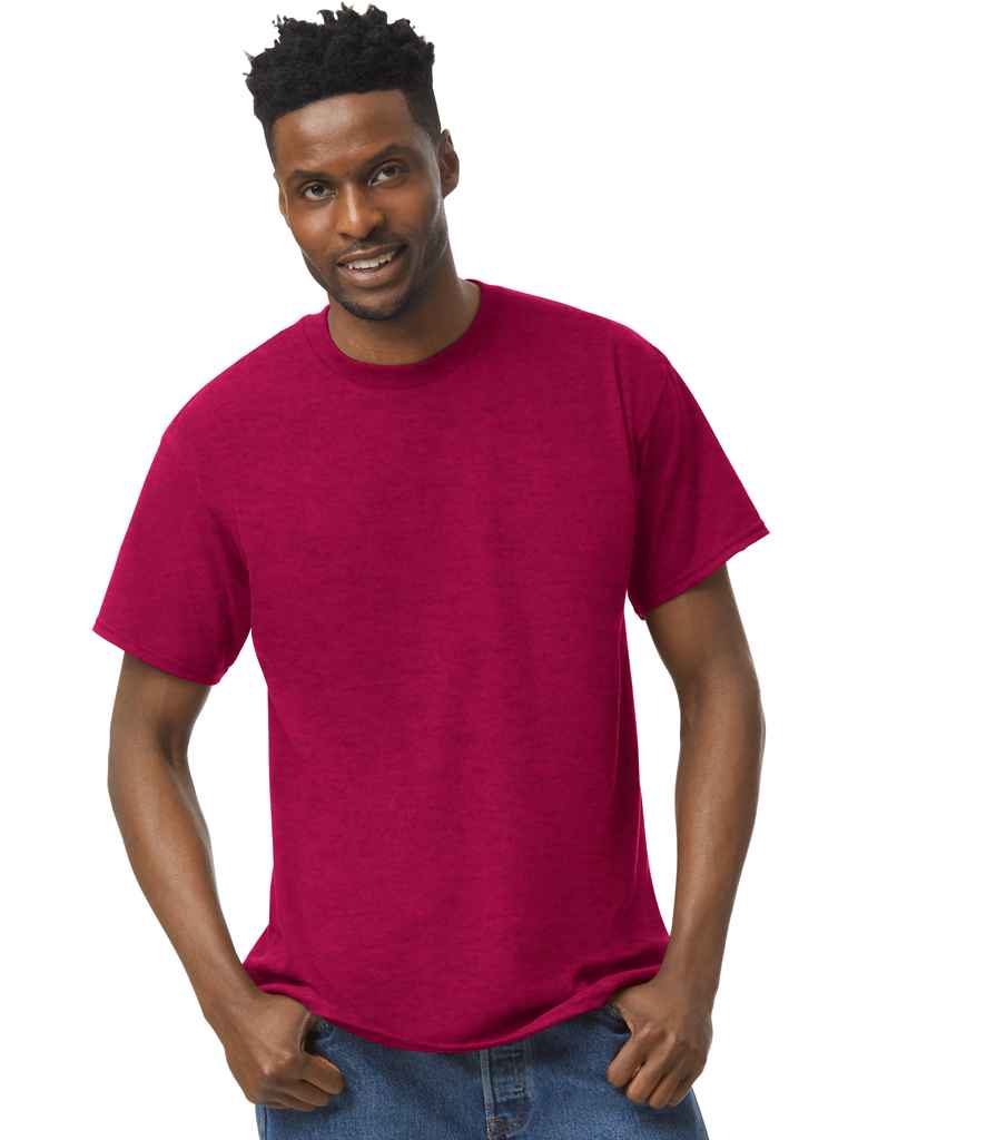 Gildan GD05 Antique Cherry Red Model -  Ready to be Embroidered and Printed by Custard Workwear - Cheap Personalised and Customised Workwear in Nottinghamshire, Derbyshire and Leicestershire