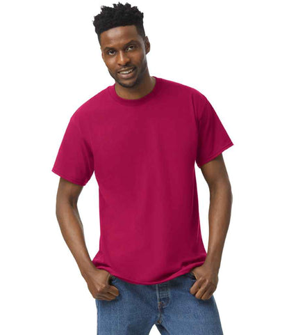 Gildan GD05 Cardinal Red Model -  Ready to be Embroidered and Printed by Custard Workwear - Cheap Personalised and Customised Workwear in Nottinghamshire, Derbyshire and Leicestershire