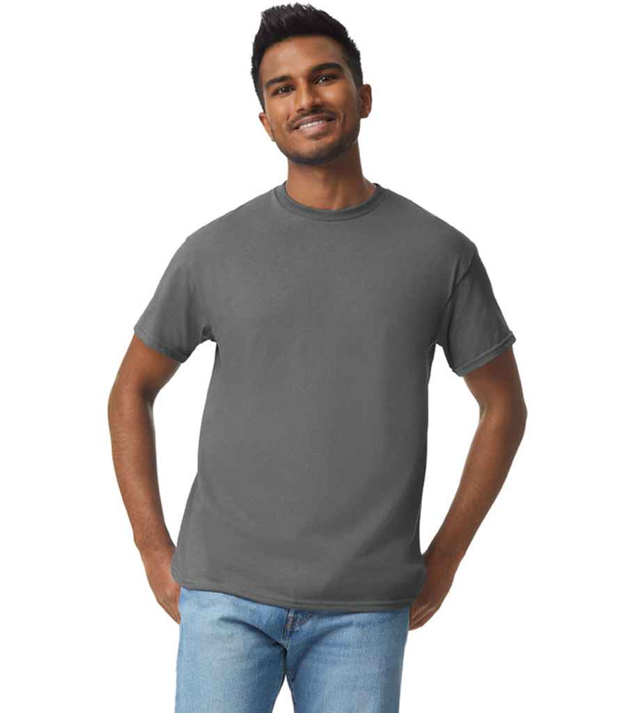 Gildan GD05 Charcoal Model -  Ready to be Embroidered and Printed by Custard Workwear - Cheap Personalised and Customised Workwear in Nottinghamshire, Derbyshire and Leicestershire