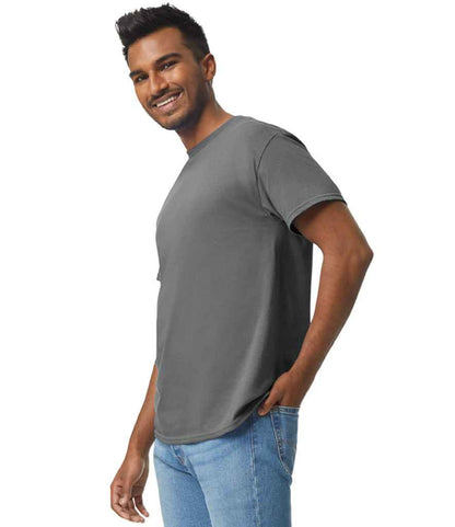 Gildan GD05 Charcoal Model -  Ready to be Embroidered and Printed by Custard Workwear - Cheap Personalised and Customised Workwear in Nottinghamshire, Derbyshire and Leicestershire