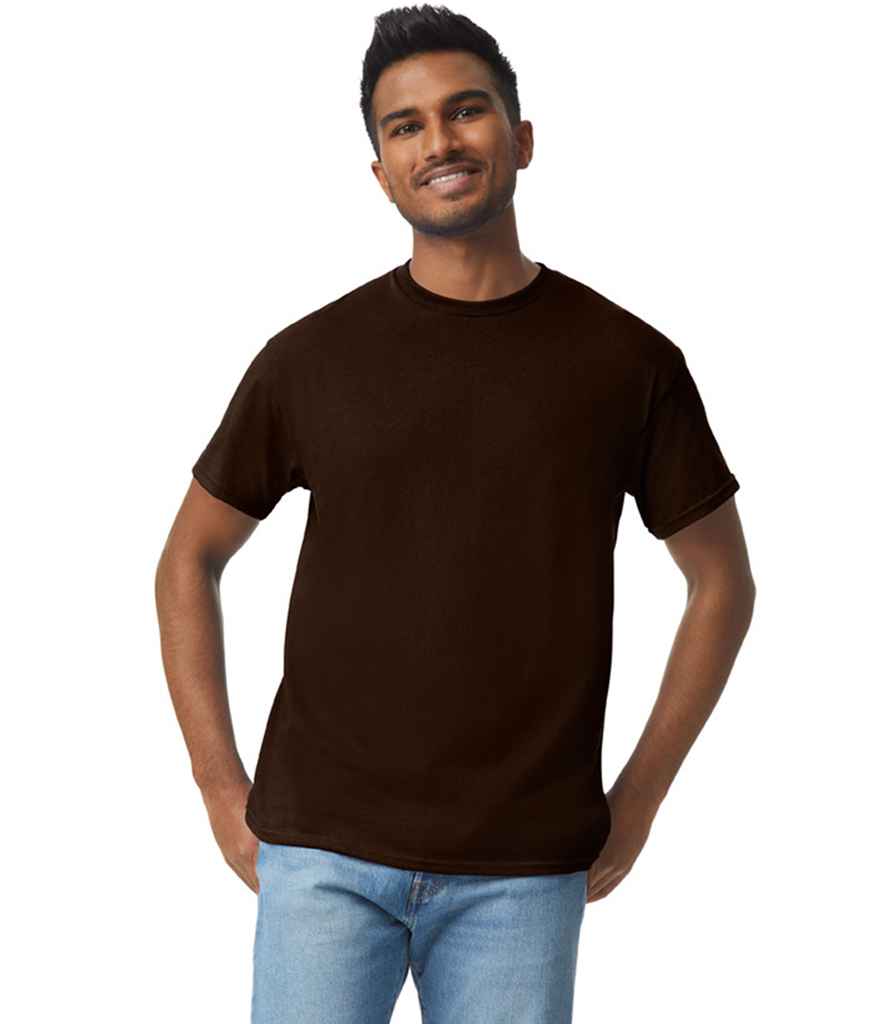 Gildan GD05 Dark Chocolate Model -  Ready to be Embroidered and Printed by Custard Workwear - Cheap Personalised and Customised Workwear in Nottinghamshire, Derbyshire and Leicestershire