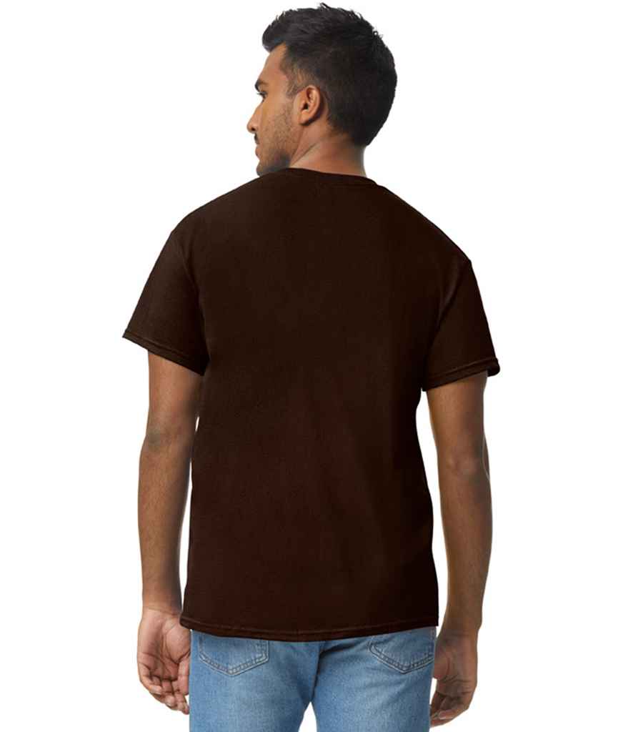 Gildan GD05 Dark Chocolate Model -  Ready to be Embroidered and Printed by Custard Workwear - Cheap Personalised and Customised Workwear in Nottinghamshire, Derbyshire and Leicestershire
