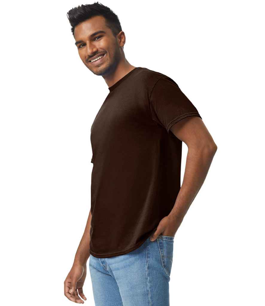 Gildan GD05 Dark Chocolate Model -  Ready to be Embroidered and Printed by Custard Workwear - Cheap Personalised and Customised Workwear in Nottinghamshire, Derbyshire and Leicestershire