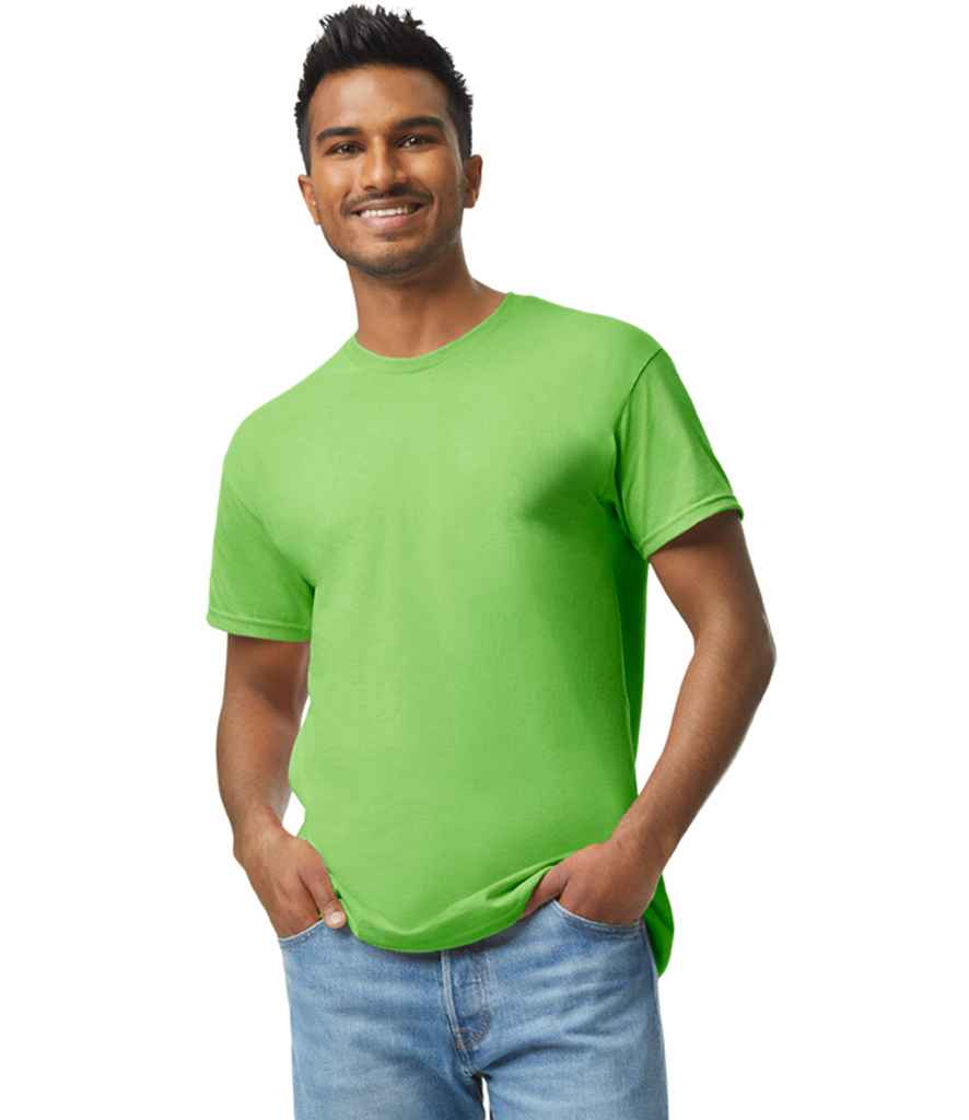 Gildan GD05 Lime Green Model -  Ready to be Embroidered and Printed by Custard Workwear - Cheap Personalised and Customised Workwear in Nottinghamshire, Derbyshire and Leicestershire