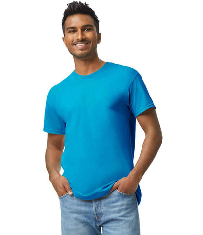 Gildan GD05 Sapphire Blue Model -  Ready to be Embroidered and Printed by Custard Workwear - Cheap Personalised and Customised Workwear in Nottinghamshire, Derbyshire and Leicestershire