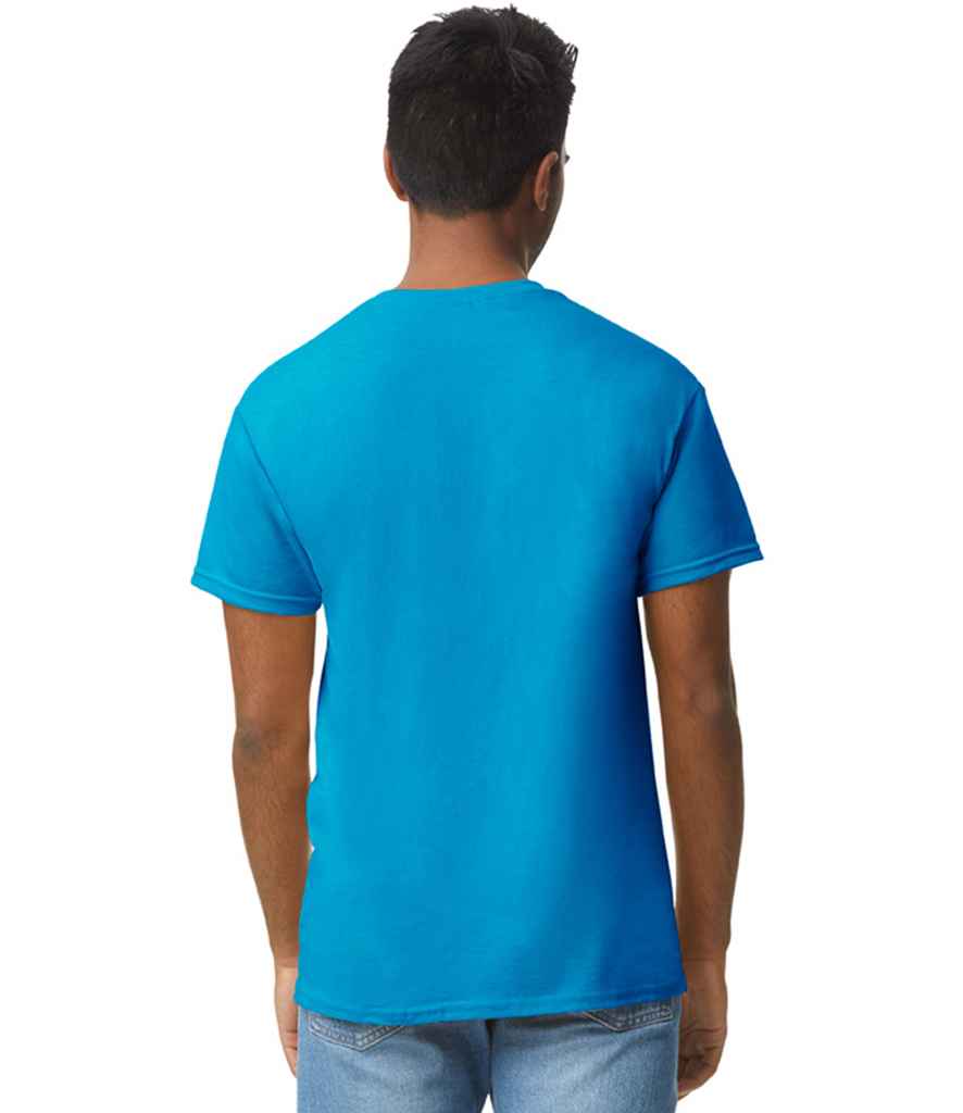 Gildan GD05 Sapphire Blue Model -  Ready to be Embroidered and Printed by Custard Workwear - Cheap Personalised and Customised Workwear in Nottinghamshire, Derbyshire and Leicestershire