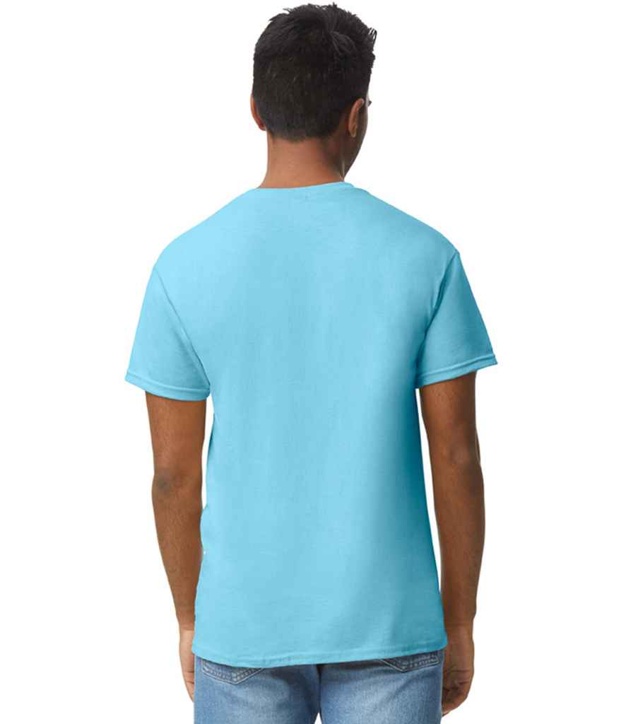 Gildan GD05 Sky Blue Model -  Ready to be Embroidered and Printed by Custard Workwear - Cheap Personalised and Customised Workwear in Nottinghamshire, Derbyshire and Leicestershire